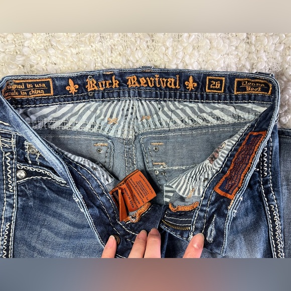 Rock Revival. Donna Bootcut Medium Distressed Wash Denim Jean. Size 26. - Picture 8 of 12